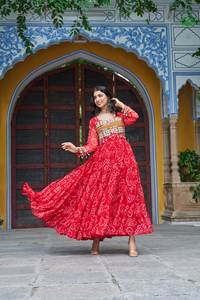 NUEVO VESTIDO ETHENIC WEAR PARA FIESTA BANDHANI PRINT TRABAJO CON KUTCHI PATCHWORK FABRIC - Product Image 6