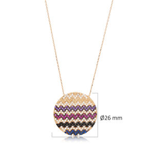 Collar con diseño de ondas CZ, colgante al por mayor, joyería de plata de ley 925 hecha a mano turca - Product Image 2