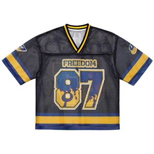 Camiseta de Fútbol Americano Retro de Malla 3D, 100% Poliéster, Personalizable con Nombre y Número, Secado Rápido, Manga Corta - Product Image 1