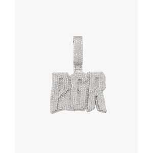 Colgante Personalizado de Oro 14K con Nombre PGR y Moissanita VVS de Corte Brillante Redondo, Amuleto Único Personalizado con Microincrustaciones, Unisex - Product Image 2