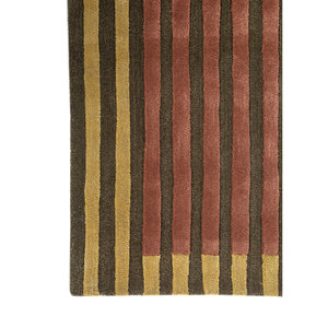 Alfombra Caliedo Verde Hecha a Mano de Lana y Viscosa TNQ-3320 con Patrón Abstracto y Rayas para Sala de Estar, Pasillo, 10 mm de Grosor - Product Image 4