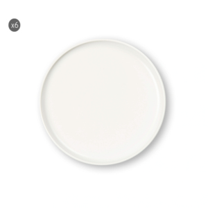 Dinnerware Set 6 Dessrt Plates White Round Ceramic Elegant & Minimalist Design Matte Finish Durable 18 cm Nordic by Excelsa - Product Image 1