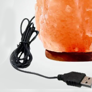 Lampe de sel USB cristal de l'Himalaya Rock veilleuse avec socle en bois pour la maison bureau cadeau en gros - Product Image 3