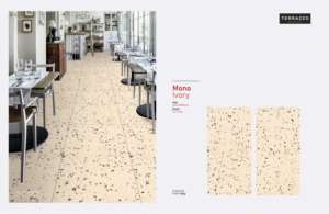 Azulejos de Porcelana Esmaltada con Aspecto de Terrazo, Color Marfil Mono, Superficie Tallada - Product Image 2