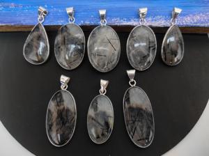 จี้โบฮีเมียนทันสมัยโบฮีเมียนประดับอัญมณีสีดำธรรมชาติชุบเงินรูปทรงผสมที่ทันสมัยสำหรับงานเลี้ยงของเด็ก - Product Image 2