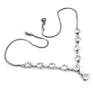 Collier en cristal pour femme avec zircone cubique argentée - Product Image 2
