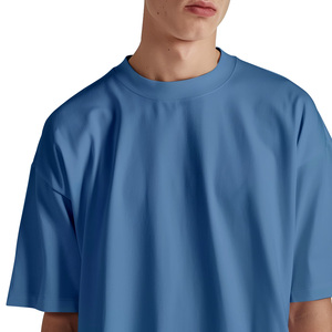 T-shirt en coton uni 300 g/m², fabricants de vêtements, sur mesure, grande taille, t-shirt épais à épaules tombantes pour hommes - Product Image 4