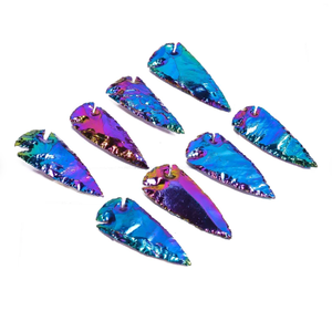 Cadeau de cabochon en forme de pointe de flèche en opalite revêtu de titane naturel Offre Spéciale de meilleure qualité pour elle - Product Image 1