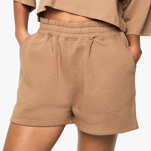 2025 vêtements d'été Logo personnalisé 2 pièces chemises et shorts ensemble femmes couleur unie 100% coton deux pièces Biker ensemble court pour les femmes - Product Image 6