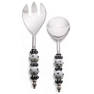 Hand Finishing Eco-Friendly Stainless Steel <b>Salad</b> Tools <b>Salad</b> <b>Server</b> Set with Fork and Spoon Dishwasher Safe - Product Image 2