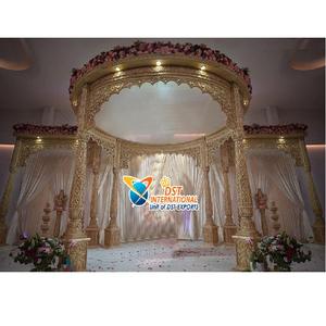 Mandap Raj Mahal para Bodas Indias, Hermosa Decoración de Mandap para Bodas en Interiores, Decoración de Mandap para Bodas al Estilo Grand Maharani, EE. UU. - Product Image 1