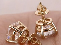 Boucles d'oreilles en argent sterling 925 avec coupe portugaise Boucles d'oreilles en moissanite à quatre broches