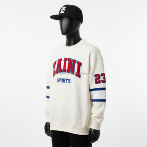 Premium 330 GSM Sudadera de lana Mezcla de algodón pesado Cuello redondo cálido con logotipo personalizado bordado Sudaderas básicas - Product Image 3