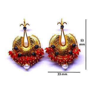 Pendientes de plata de ley 925 con perlas de cornalina, joyería elegante y tradicional de diseño - Product Image 2