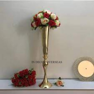Look charmant meilleure qualité métal de haute qualité plaqué or Unique Designer fleurs affichage Vase mariage pièce maîtresse décor approvisionnement - Product Image 5