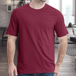 2025 superventas antiarrugas 100% algodón hecho bolsillo camisetas logotipo impreso personalizado duradero liso para Hombre Camisetas hechas en Pakistán - Product Image 1