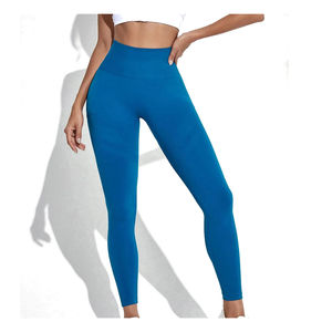 Leggings texturés taille haute sans couture pour femmes, vêtements de sport confortables et élégants, collants push-up en élasthanne/nylon, taille XS, vente en gros - Product Image 1