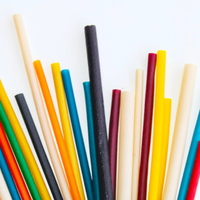 Pailles jetables haut de gamme biodégradables en fibre de paille de maïs, 6,5 mm/8 mm/10 mm/13 mm, hauteur 200 mm, pour café, bubble tea, smoothies, jus et fêtes