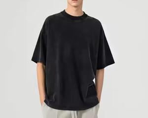 Camiseta de 100% algodón con lavado ácido pesado para hombre, diseño Vintage de lujo, estilo Formal de talla grande, camiseta en blanco perfecta de gran tamaño - Product Image 2