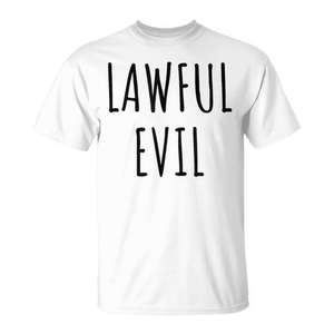 Camiseta Lawful Evil Meme, unisex, talla para adultos, corte regular, algodón blanco - Product Image 1