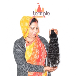 Color natural negro mujeres templo indio virgen cutícula alineada fabrica paquete ondulado procesamiento sin extensiones de cabello humano - Product Image 2