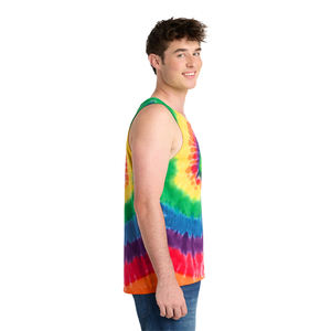 Débardeur Tie Dye Élégant pour Hommes Chemise Sans Manches Casual Design Spirale Vibrant Débardeur Fournisseur de Vêtements OEM/ODM - Product Image 4