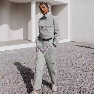 ชุดวอร์มสองชิ้นแบบสวมหัวมีฮู้ดซิปครึ่งท่อนสำหรับใส่วิ่งจ๊อกกิ้งเสื้อแจ็คเก็ตกันลม - Product Image 4