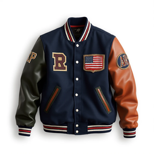 Veste bomber rétro en cuir enduit, fabrication directe d'usine, unisexe, OEM personnalisé, haute qualité, coupe-vent, imperméable - Product Image 4