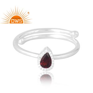 Anillo de piedras preciosas de granate natural de venta de Ley 925, joyería personalizada para mujer, regalo para ella - Product Image 3