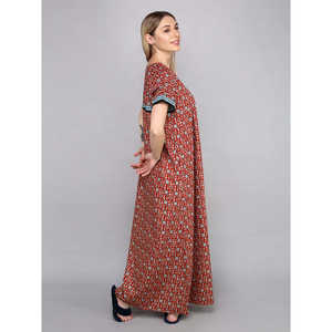 Vestido de Dormir Casual de Algodón para Mujer Evolve, Camisón Largo con Cintura Elástica, Tela Suave Tejida para Familias - Product Image 1