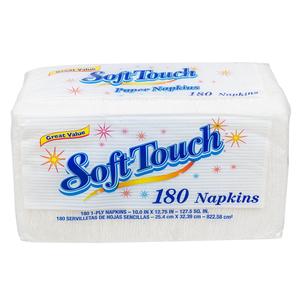 Serviette en papier au toucher doux 180ct - 1 pli - Product Image 1