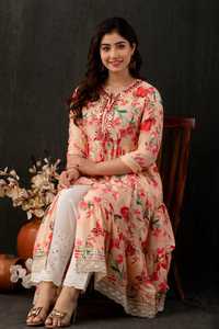 เคอร์ติสผ้าฝ้ายหลายขนาดสำหรับผู้หญิงเสื้อผ้าพิมพ์ลายพื้นเมืองอินเดีย - Product Image 4