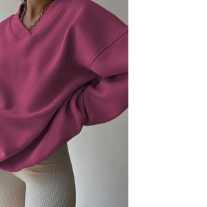 Sudadera de Invierno para Mujer, Tejida, 100% Algodón, Talla Grande, Informal, Holgada, con Capucha y Logotipo Frontal, a Precio Económico - Product Image 3