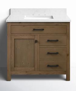 Mueble de Baño Impermeable y Resistente a la Humedad con Encimera de Cuarzo Estilo Papel Melamina - Product Image 1