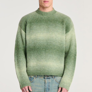 Pulls pour hommes très demandés, design OEM, prix de gros, pull en maille à rayures moelleuses, col rond, tricot moelleux en mohair pour hommes - Product Image 6