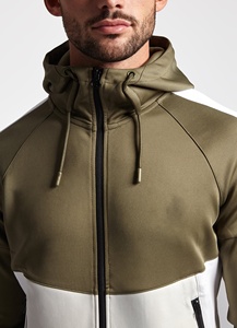 Conjunto Deportivo de Dos Piezas para Hombre, Diseño a Rayas Transpirable para Otoño, con Detalle de Bloques y Cuello Alto - Product Image 4