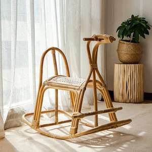 Recién llegado, mecedora de juguete para niños en forma de caballo hecha de ratán, muebles de habitación para niños para parques recreativos - Product Image 2