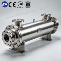 Nuevo Condensador Semi-encerrado de Carcasa y Tubos Refrigerado por Agua, Apto para Uso Industrial, Certificado SS304 ASME CE