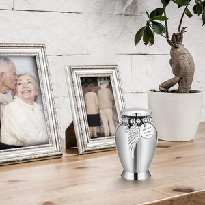 Petites urnes pour cendres humaines Mini urne de crémation pour la perte d'un être cher Urne de souvenir en acier inoxydable pour argent de taille personnalisée - Product Image 4