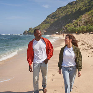 Veste bomber zippée en laine légère Ultifresh, unisexe, imperméable, respirante, séchage rapide, écologique, été - Product Image 1