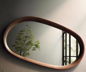 Miroir mural rond en verre artisanal décoratif Art déco Léger Écologique pour la maison, l'hôtel et la salle de bain - Product Image 2