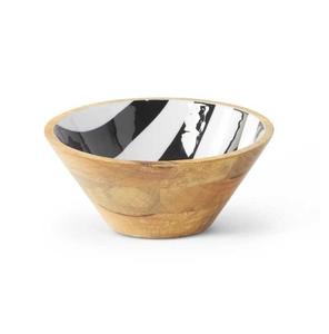 Bol en bois avec émail imprimé pour la maison Bol de service en bois de forme ronde pour la cuisine à prix raisonnable - Product Image 1