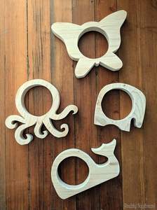 Servilleteros de madera estilo granja para cenas, bodas rústicas y Decoración de mesa para el hogar ecológica - Product Image 3