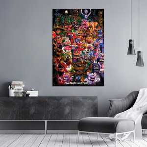 Affiche du groupe Five Nights at Freddy's sur toile avec cadre noir pour décoration murale - Product Image 2