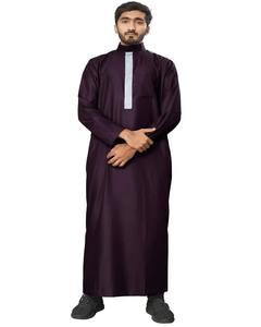Vestido étnico pakistaní moderno Thobe de algodón islámico para hombres para adultos Wholesalejubba's Long Kurta Thawb - Product Image 5