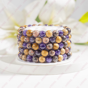 Latest Fashion Jewelry Inspire HARMONY 8mm Round <b>Crystal</b> Healing Gemstone <b>Beaded</b> Bracelet Meditation Bracelet For Jewelry - Product Image 1