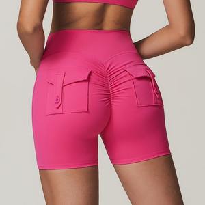 Femmes à la mode nouveau Design Compression hanche ascenseur entraînement Fitness Yoga Gym Shorts avec poches à bas prix - Product Image 1