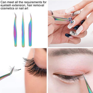 Pince à cils en acier inoxydable antistatique de précision pince à épiler professionnelle à pointe de Fiber pour l'extension de cils - Product Image 5