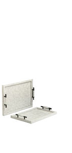 Bandeja de Metal para servir el desayuno de uso multiusos, acabado pulido plateado, bandeja decorativa moderna de calidad Superior al por mayor - Product Image 6