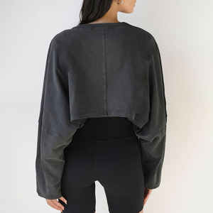 ราคาขายส่งออกแบบโลโก้ที่กําหนดเองระเหิดและพัฟพิมพ์เสื้อกันหนาวผู้หญิงขนาด Crop Top เสื้อสเวตเตอร์มีสไตล์เซ็กซี่ - Product Image 2